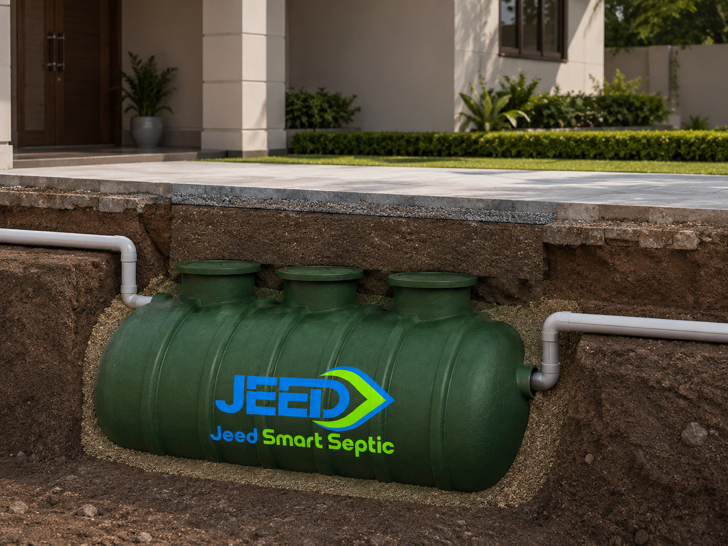 FRP bio-septic tank installation